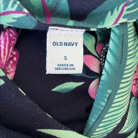 Old Navy Navy Tropical Floral Dress with Pink and Teal Accents - Picture 3 of 3